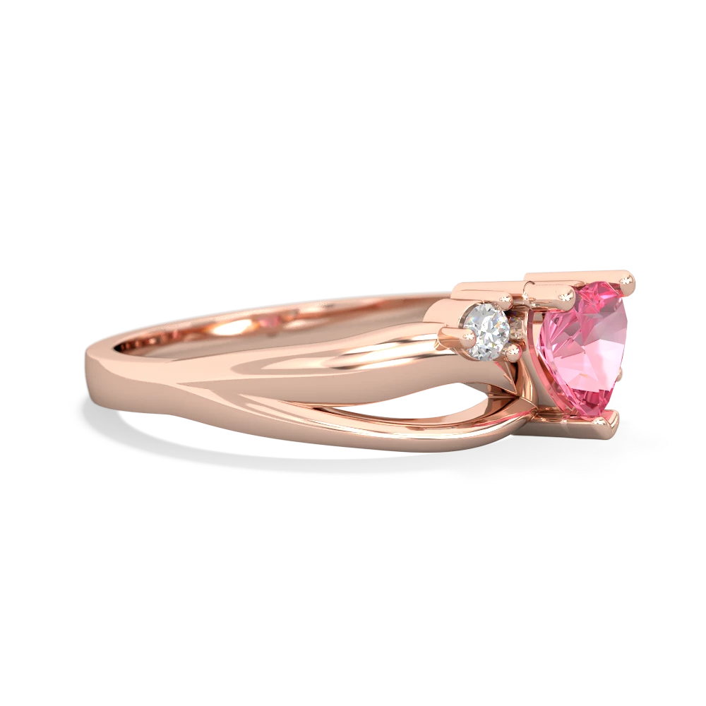 Lab Pink Sapphire Split Band Swirl 14K Rose Gold ring R2130