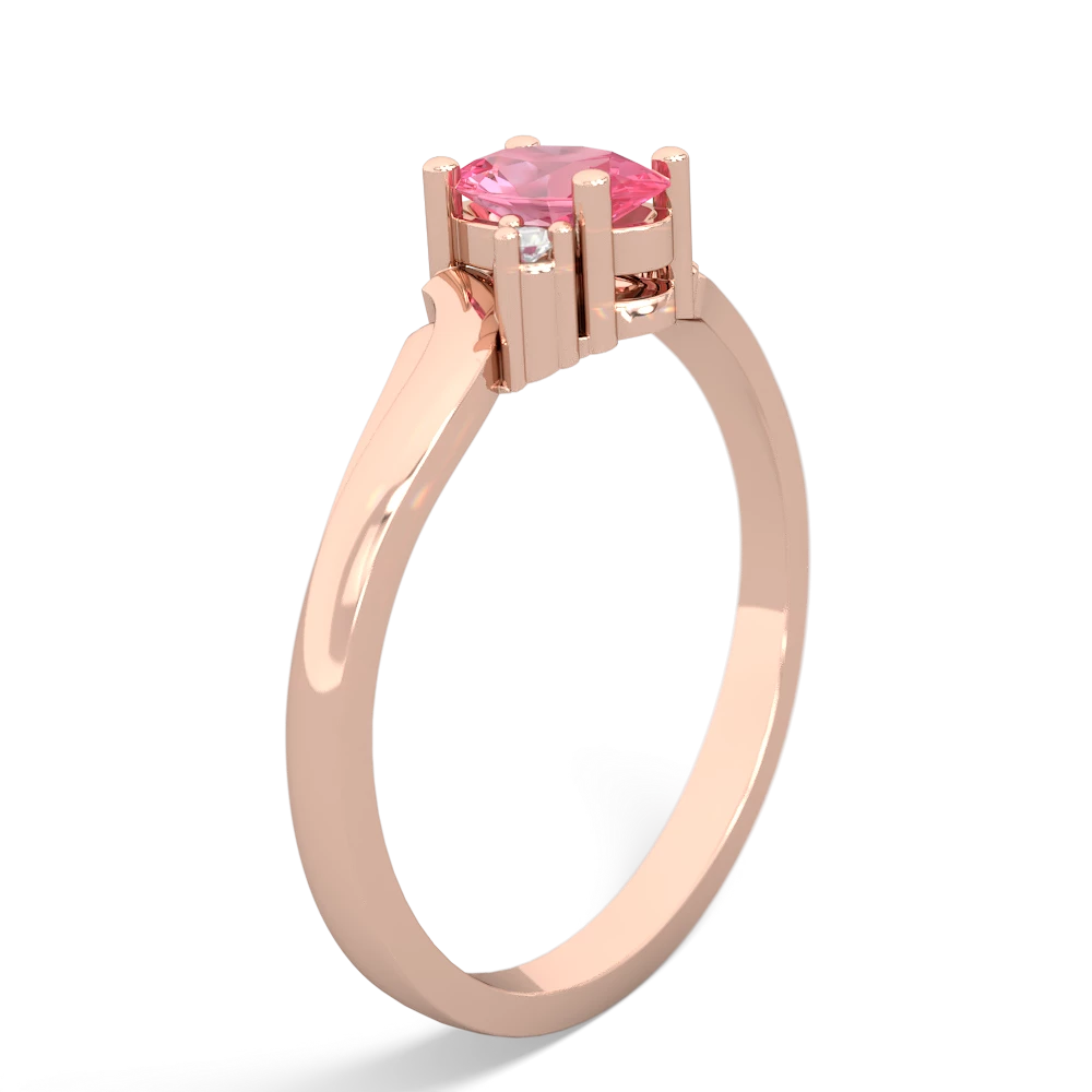 Lab Pink Sapphire Elegant Swirl 14K Rose Gold ring R2173