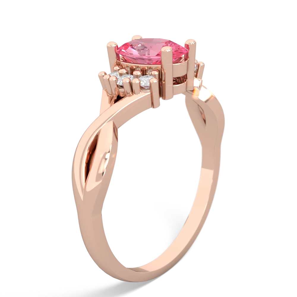 Lab Pink Sapphire Victorian Twist 14K Rose Gold ring R2497