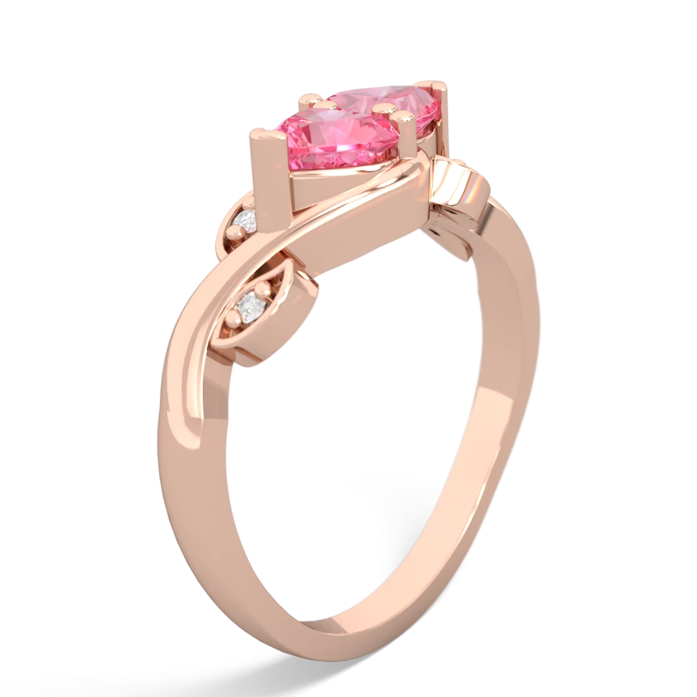 Lab Pink Sapphire Floral Elegance 14K Rose Gold ring R5790