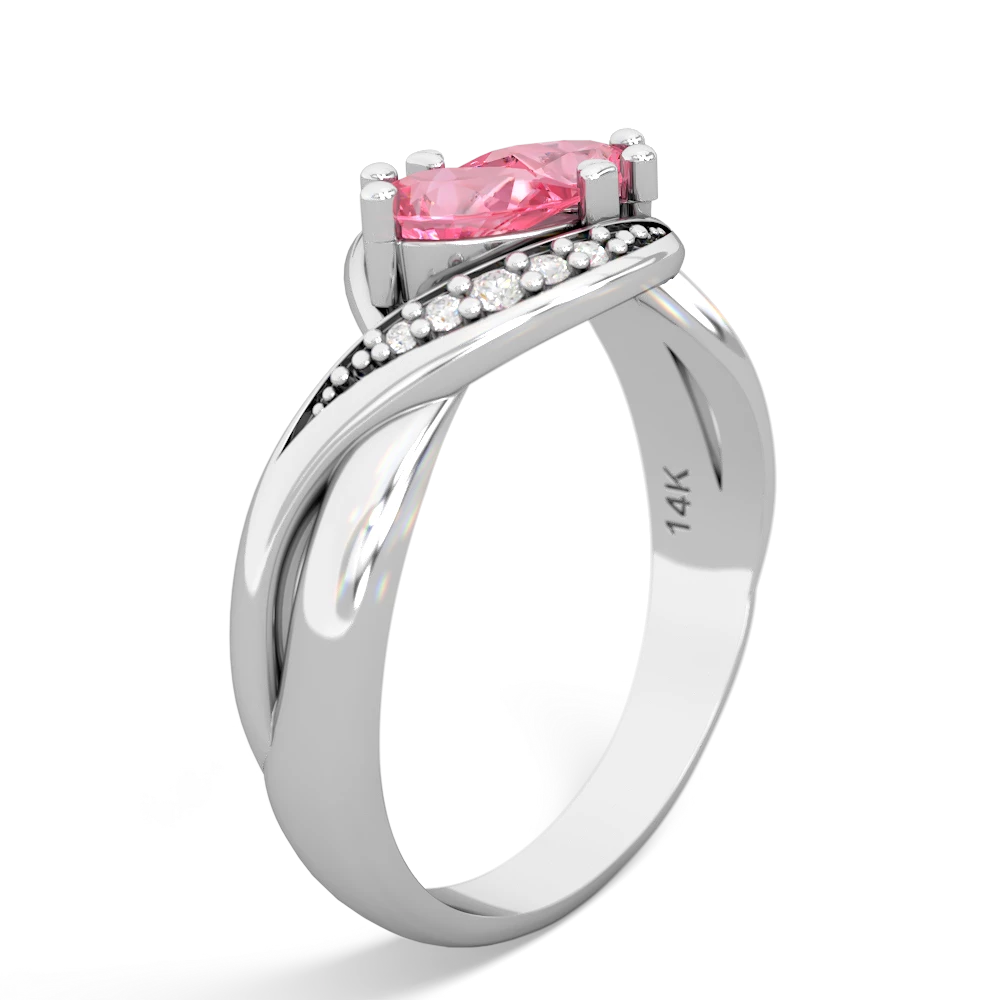 Lab Pink Sapphire Summer Winds 14K White Gold ring R5342