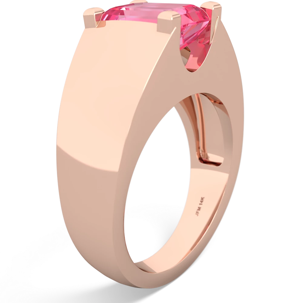Lab Pink Sapphire Men's 14K Rose Gold ring R1836