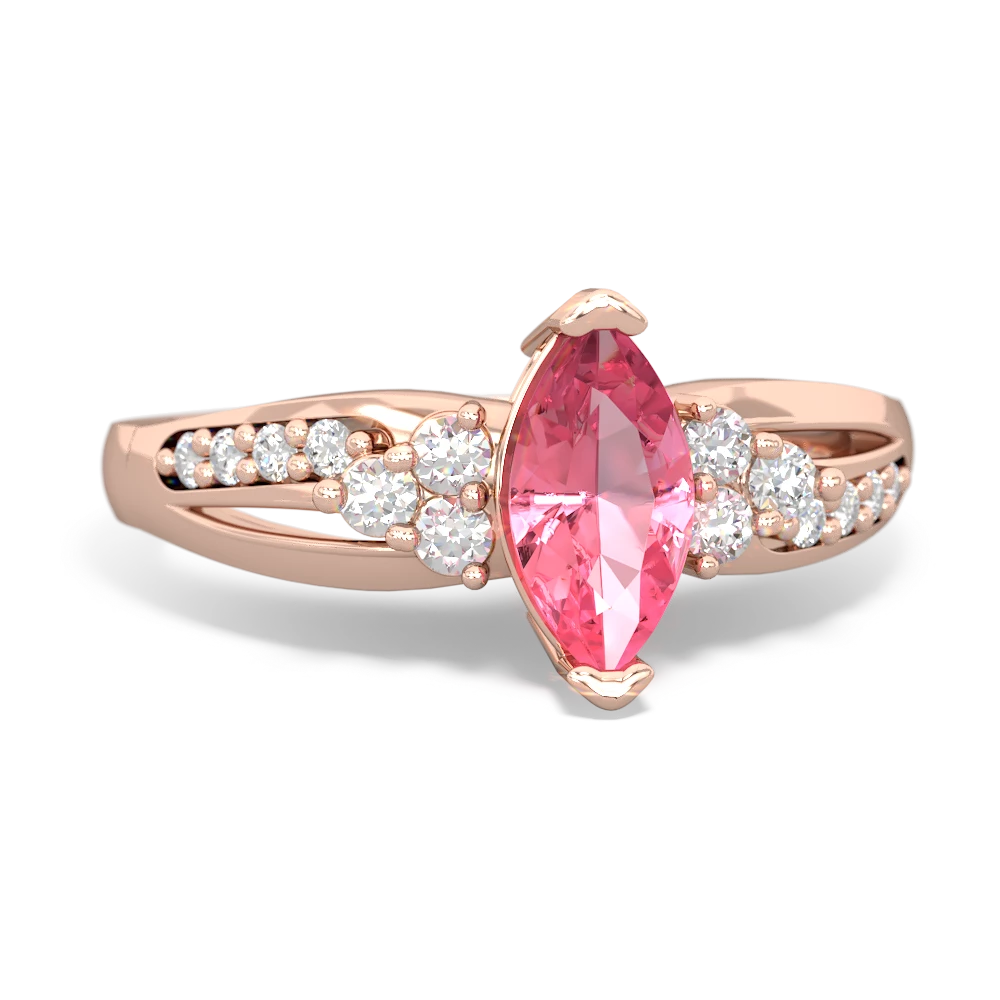 Lab Pink Sapphire Royal Marquise 14K Rose Gold ring R2343