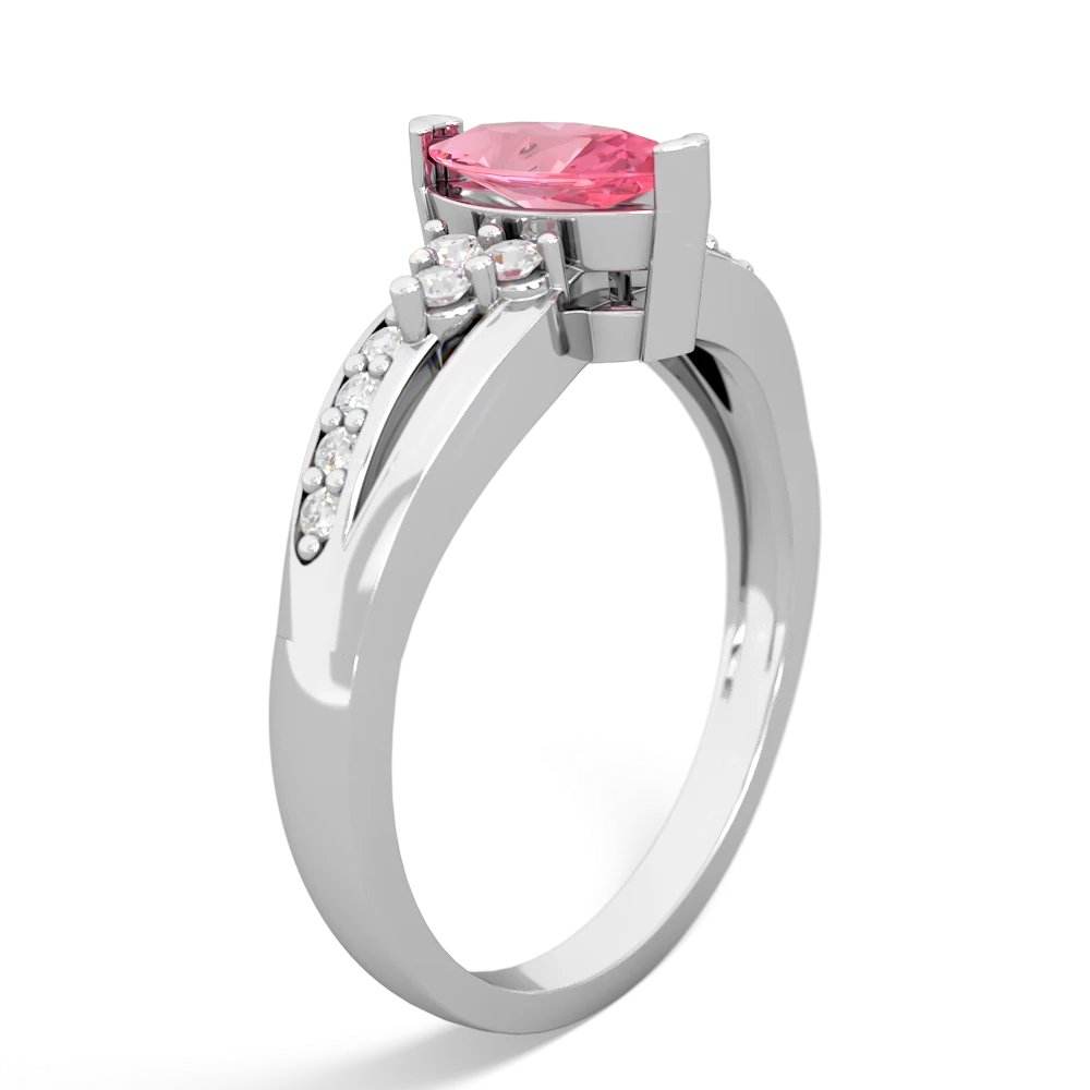 Lab Pink Sapphire Royal Marquise 14K White Gold ring R2343