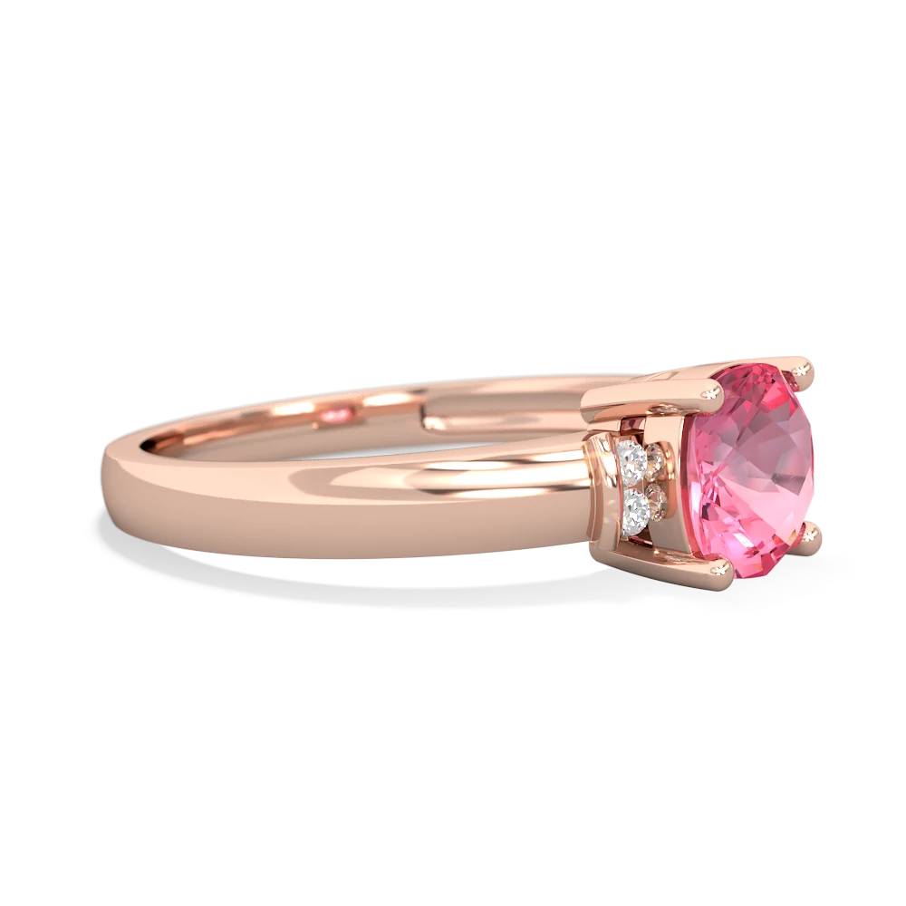 Lab Pink Sapphire Simply Elegant Cushion 14K Rose Gold ring R2489