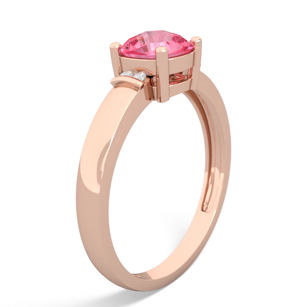 Lab Pink Sapphire Simply Elegant Cushion 14K Rose Gold ring R2489