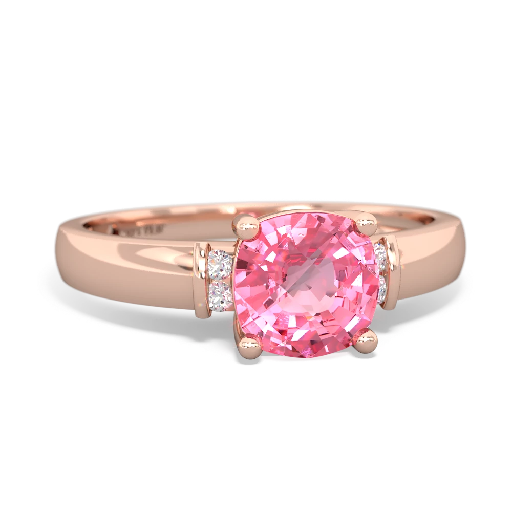 Lab Pink Sapphire Simply Elegant Cushion 14K Rose Gold ring R2489