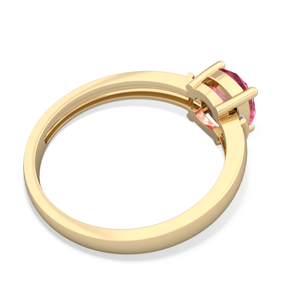 Lab Pink Sapphire Simply Elegant Cushion 14K Yellow Gold ring R2489