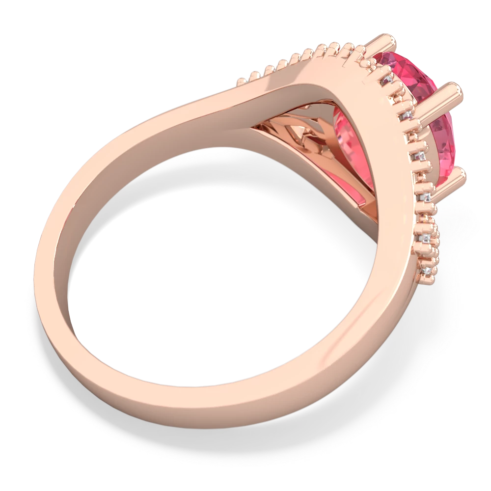 Lab Pink Sapphire Antique Style Cocktail 14K Rose Gold ring R2564