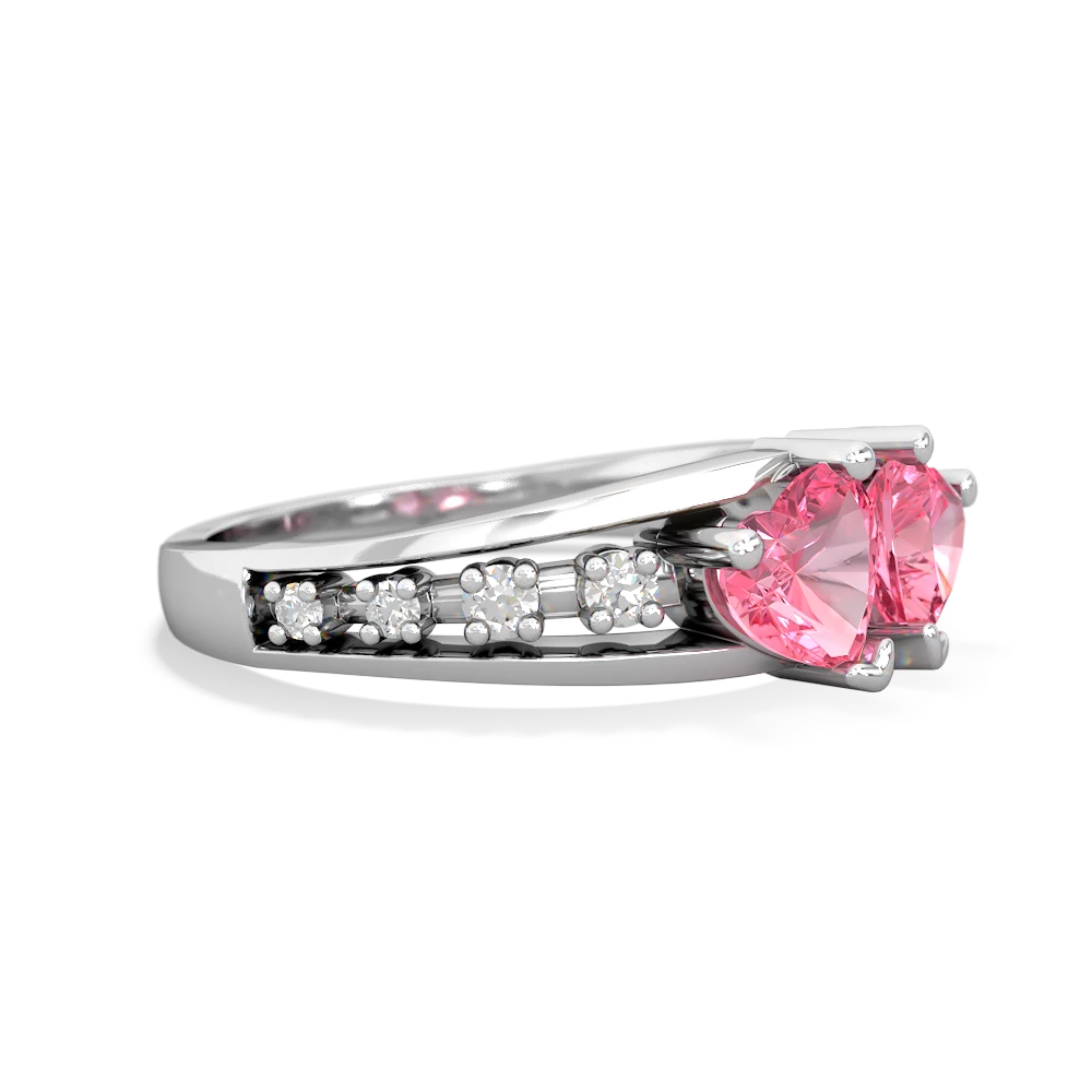 Heart-shaped Pink Sapphire Ring in White Gold