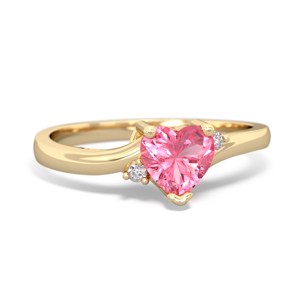 Heart Shaped Lab Pink Sapphire Ring