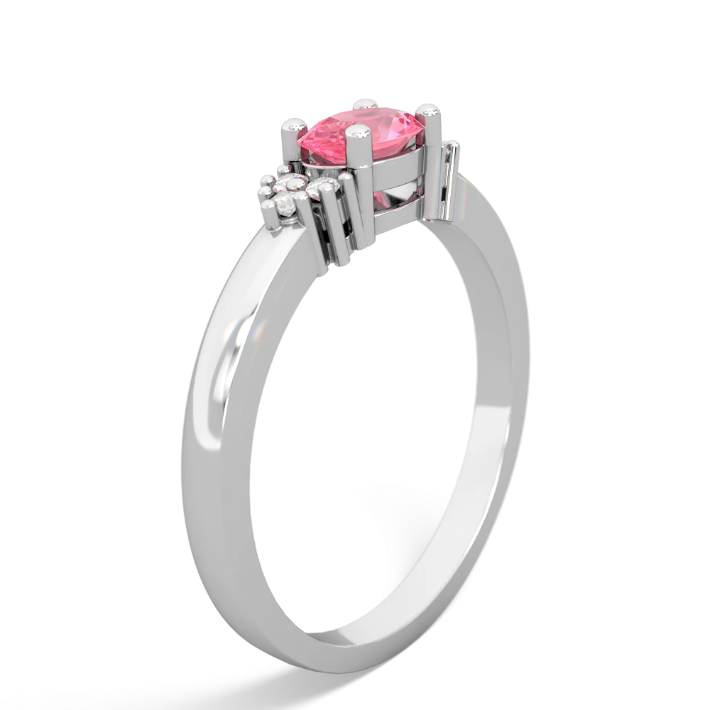 Lab Pink Sapphire Simply Elegant East-West 14K White Gold ring R2480