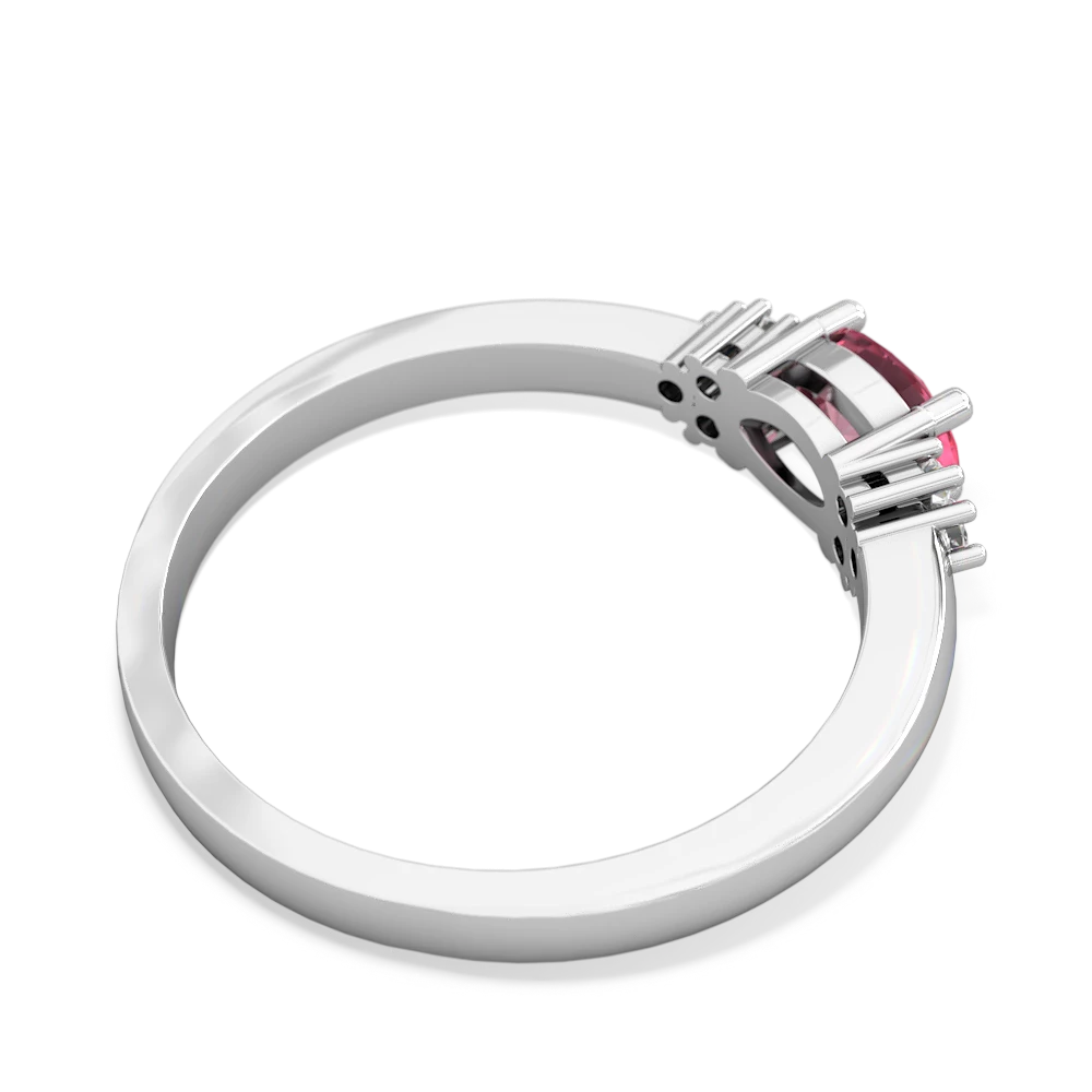 Lab Pink Sapphire Simply Elegant East-West 14K White Gold ring R2480