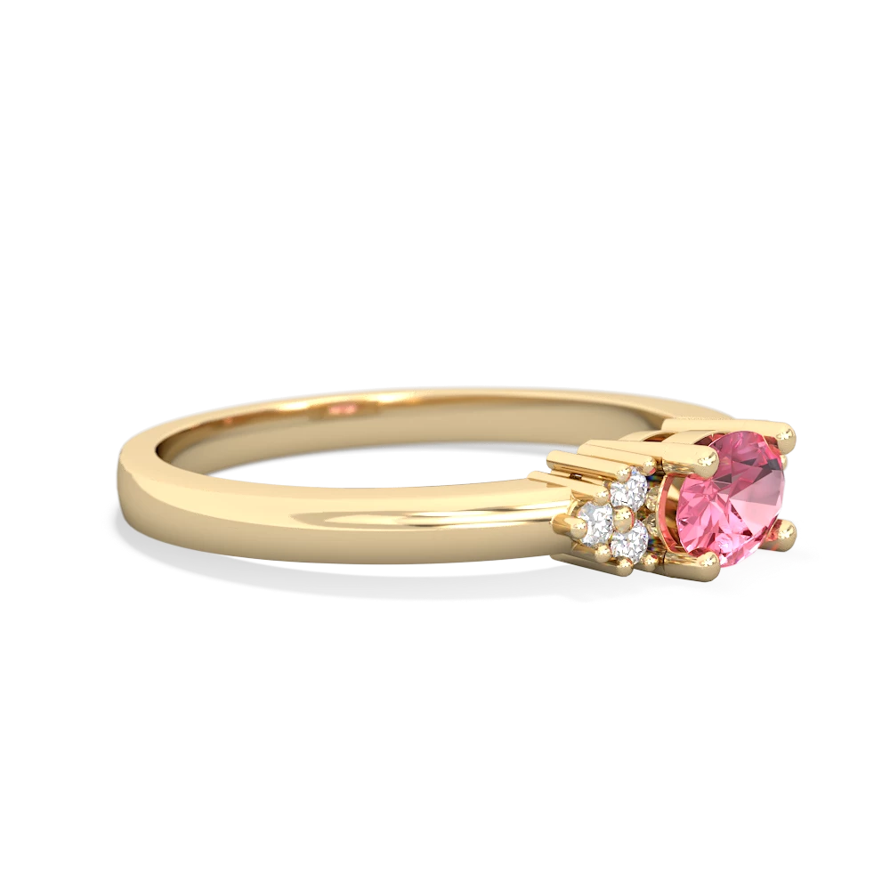 Lab Pink Sapphire Simply Elegant East-West 14K Yellow Gold ring R2480