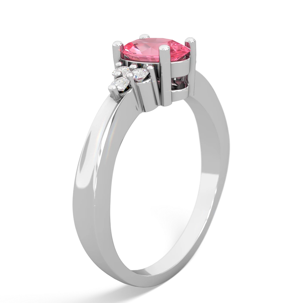 Lab Pink Sapphire Simply Elegant 14K White Gold ring R2113