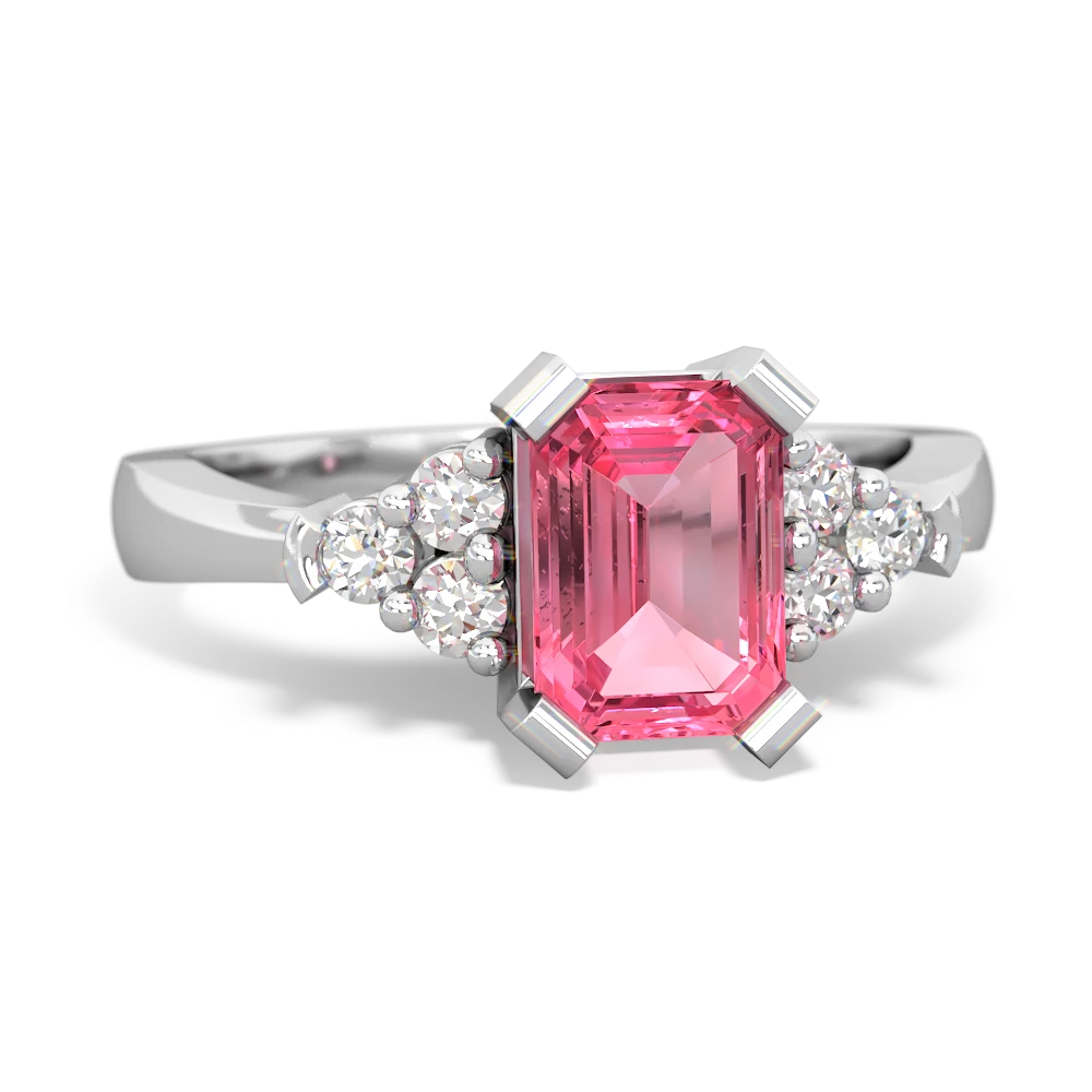 Lab Pink Sapphire Timeless Classic 14K White Gold ring R2591