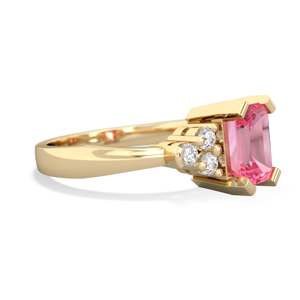 Lab Pink Sapphire Timeless Classic 14K Yellow Gold ring R2591