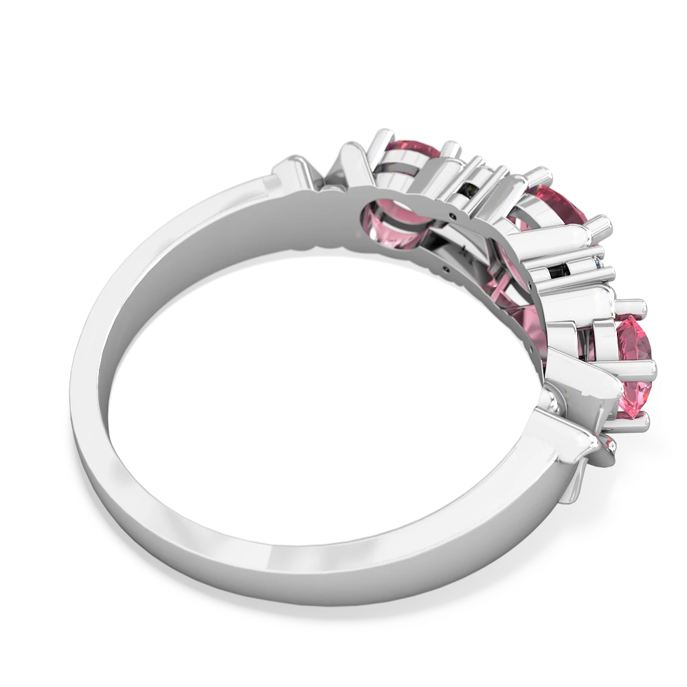 Lab Pink Sapphire Hugs And Kisses 14K White Gold ring R5016