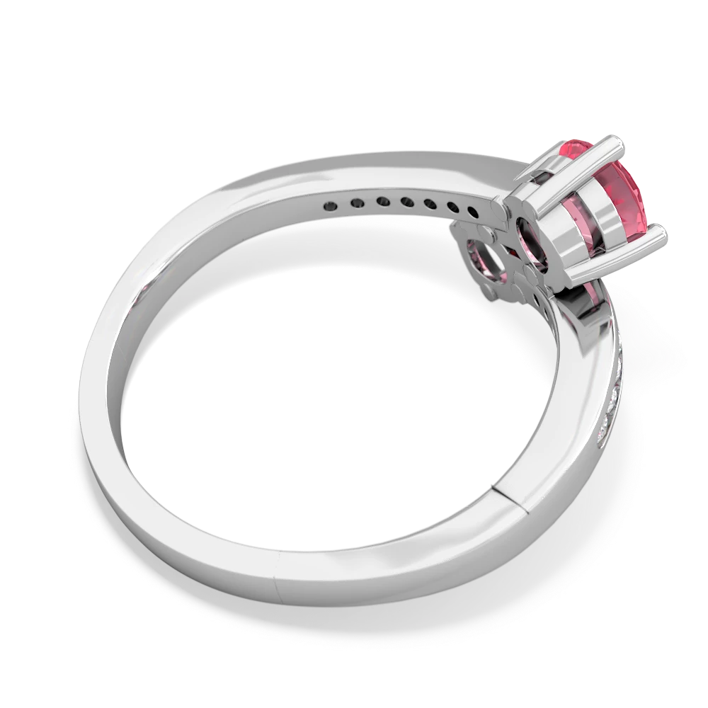 Lab Pink Sapphire Channel Set Two Stone 14K White Gold ring R5303