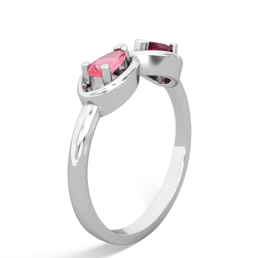 Lab Pink Sapphire Infinity 14K White Gold ring R5050