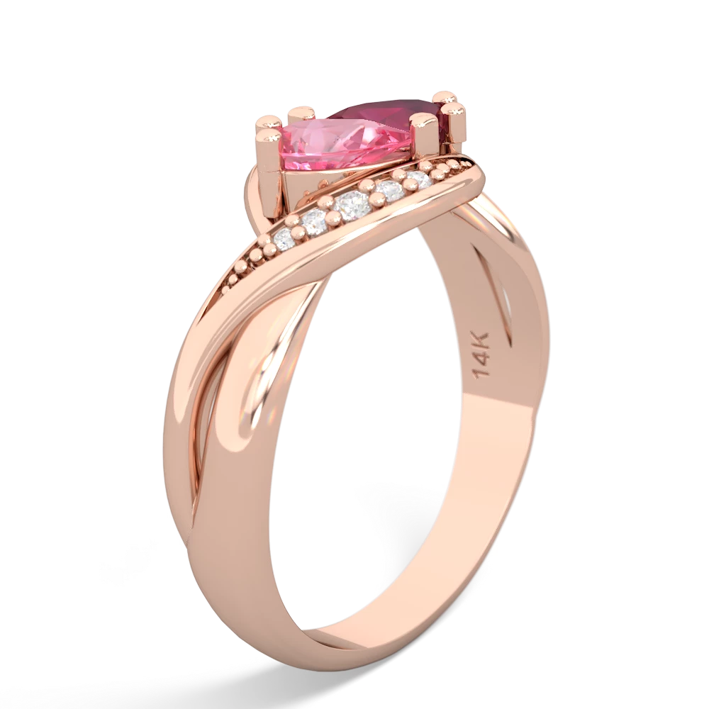 Lab Pink Sapphire Summer Winds 14K Rose Gold ring R5342