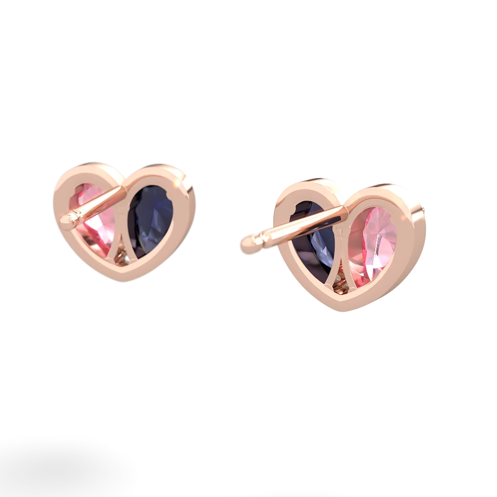 Lab Pink Sapphire 'Our Heart' 14K Rose Gold earrings E5072