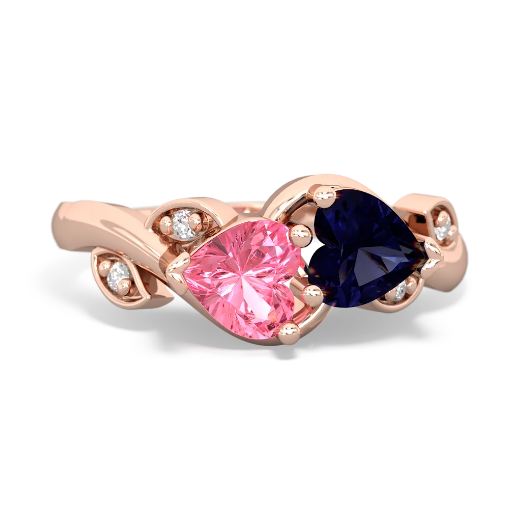 Lab Pink Sapphire Floral Elegance 14K Rose Gold ring R5790