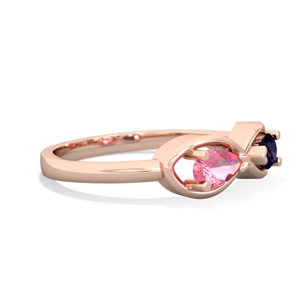 Lab Pink Sapphire Infinity 14K Rose Gold ring R5050