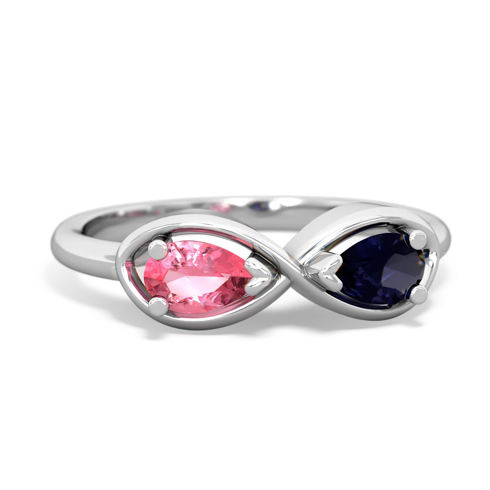 Lab Pink Sapphire Infinity 14K White Gold ring R5050