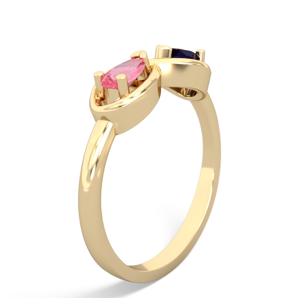 Lab Pink Sapphire Infinity 14K Yellow Gold ring R5050