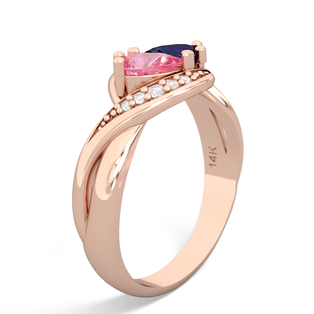 Lab Pink Sapphire Summer Winds 14K Rose Gold ring R5342