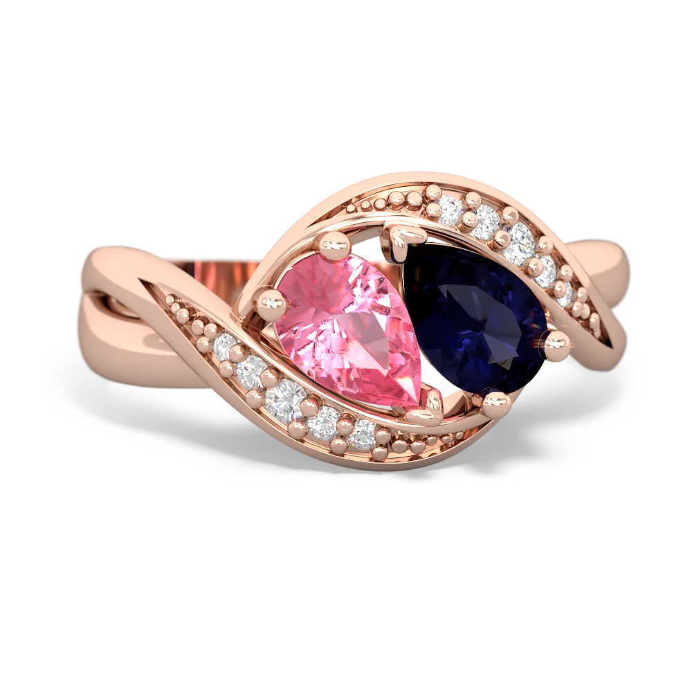 Lab Pink Sapphire Summer Winds 14K Rose Gold ring R5342