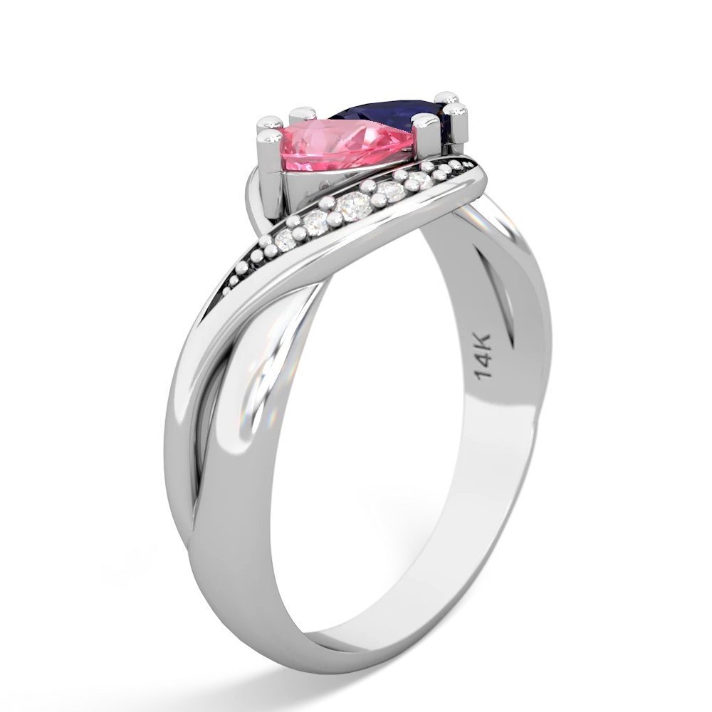 Lab Pink Sapphire Summer Winds 14K White Gold ring R5342