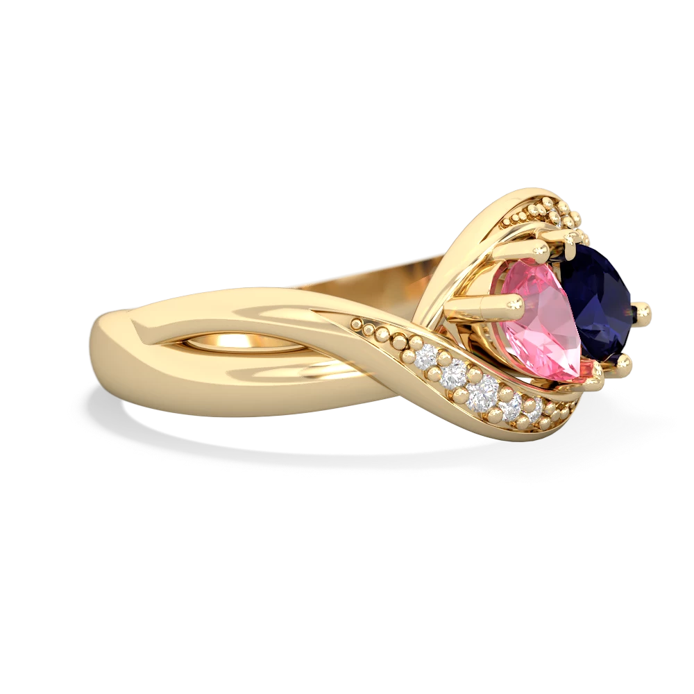 Lab Pink Sapphire Summer Winds 14K Yellow Gold ring R5342