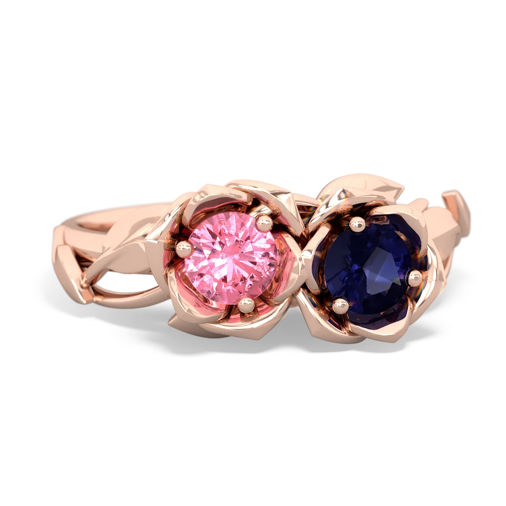 Lab Pink Sapphire Rose Garden 14K Rose Gold ring R5510