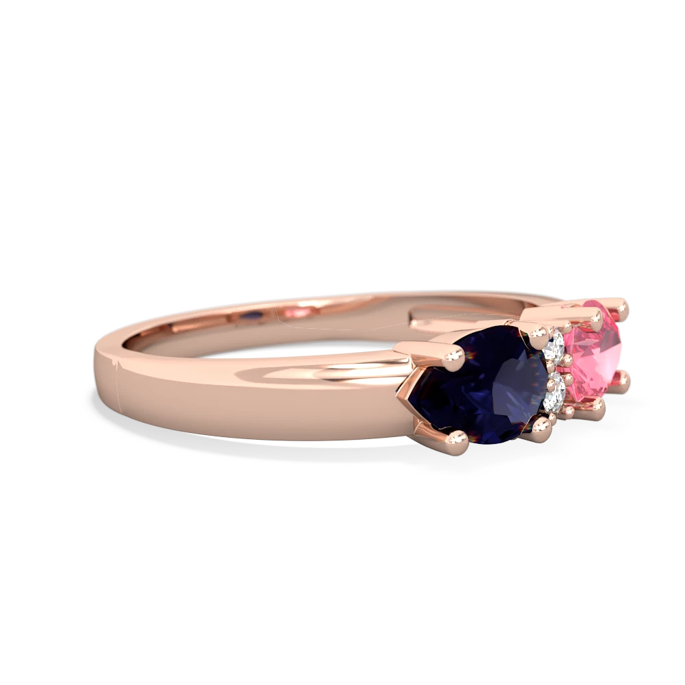 Lab Pink Sapphire Pear Bowtie 14K Rose Gold ring R0865