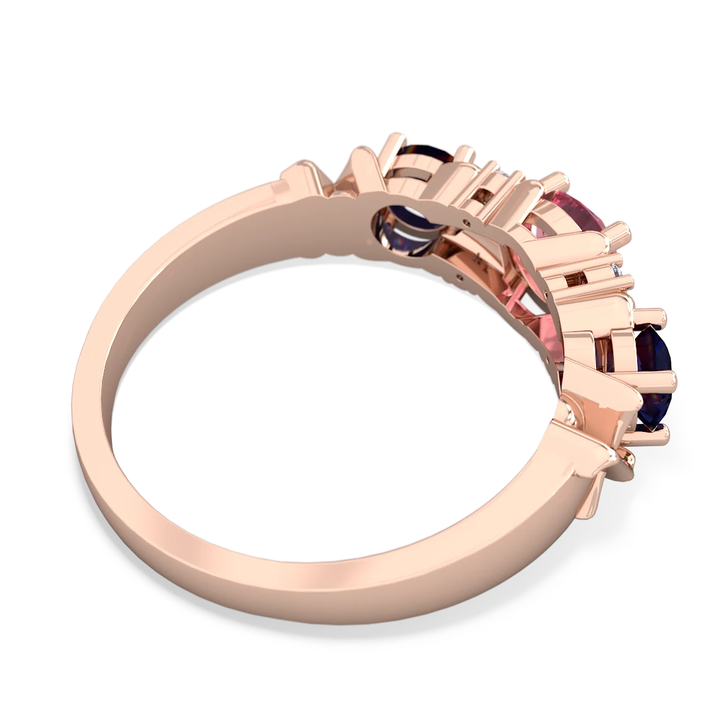 Lab Pink Sapphire Hugs And Kisses 14K Rose Gold ring R5016