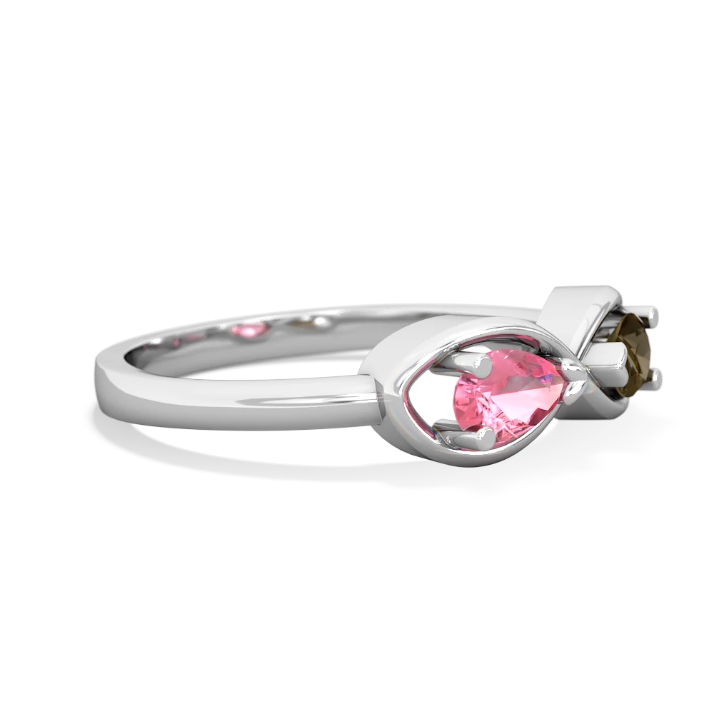 Lab Pink Sapphire Infinity 14K White Gold ring R5050