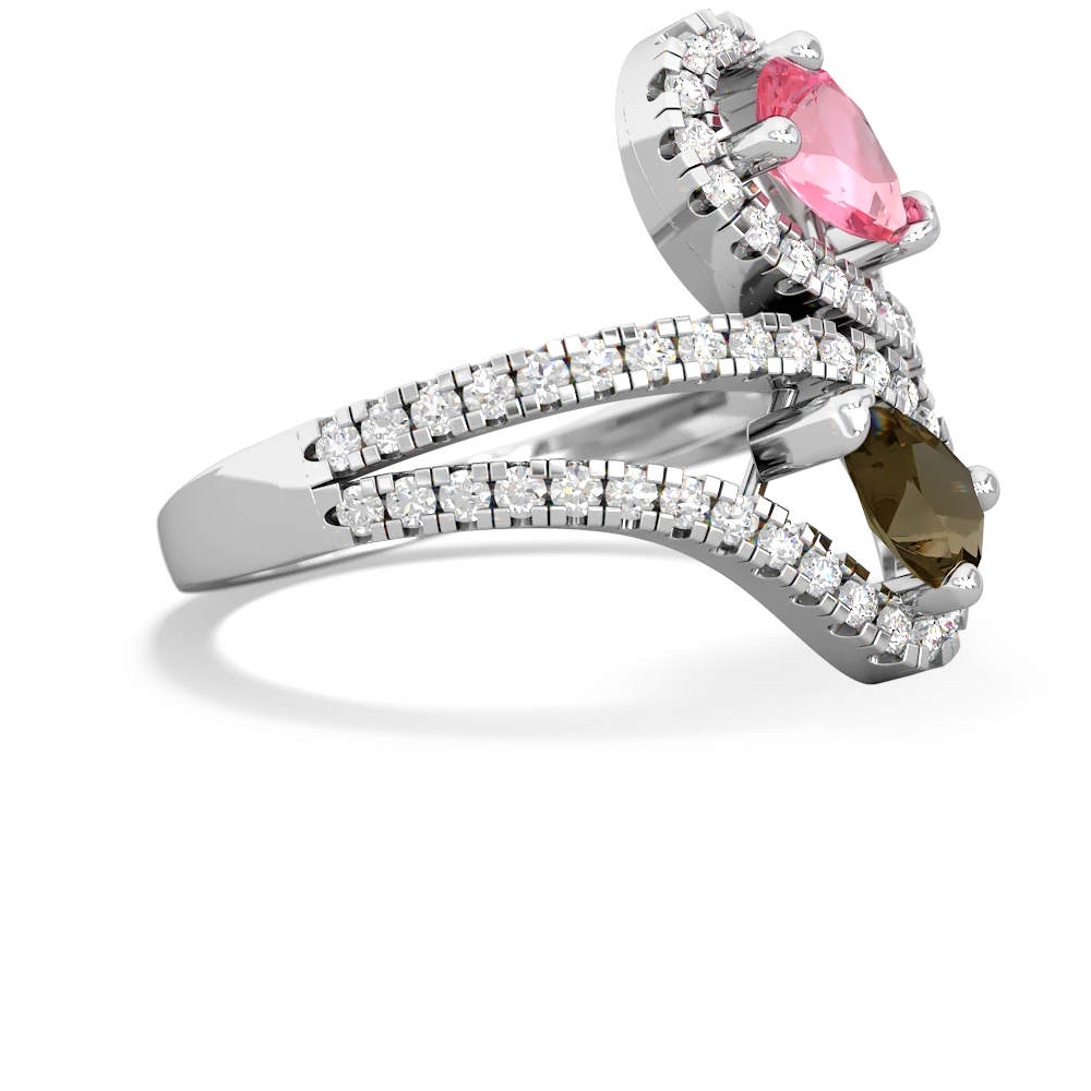 Lab Pink Sapphire Diamond Dazzler 14K White Gold ring R3000