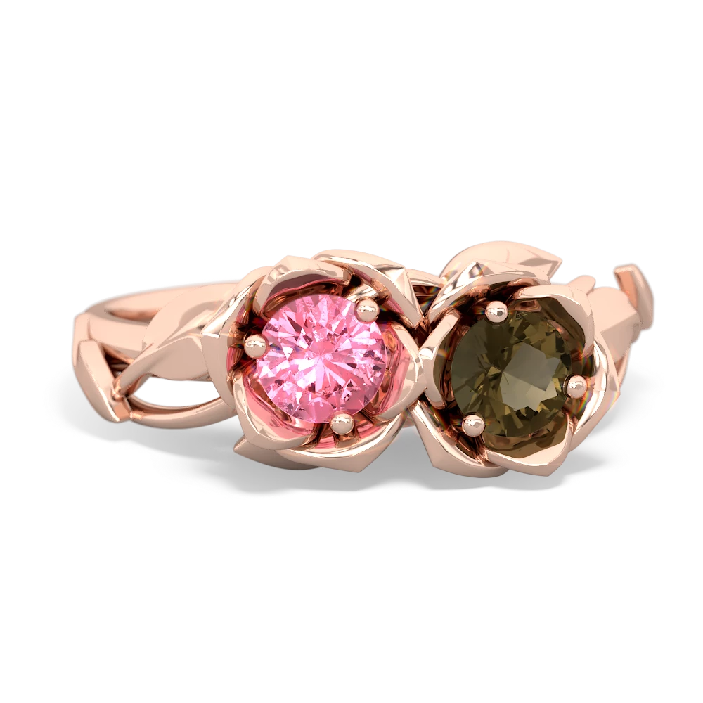 Lab Pink Sapphire Rose Garden 14K Rose Gold ring R5510