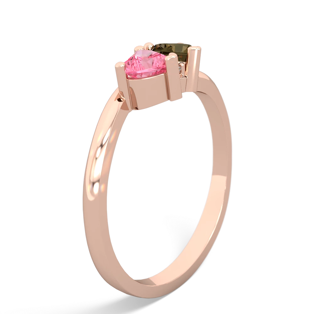 Lab Pink Sapphire Sweethearts 14K Rose Gold ring R5260