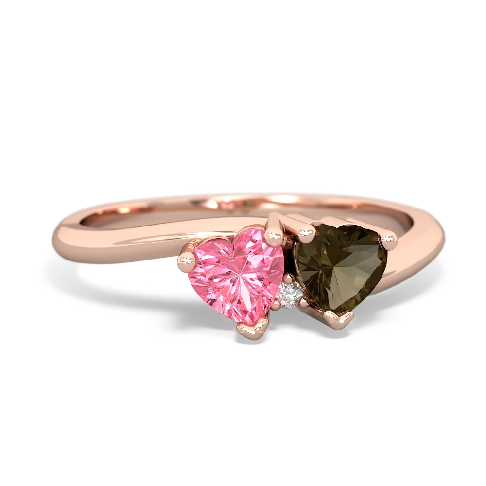 Lab Pink Sapphire Sweethearts 14K Rose Gold ring R5260