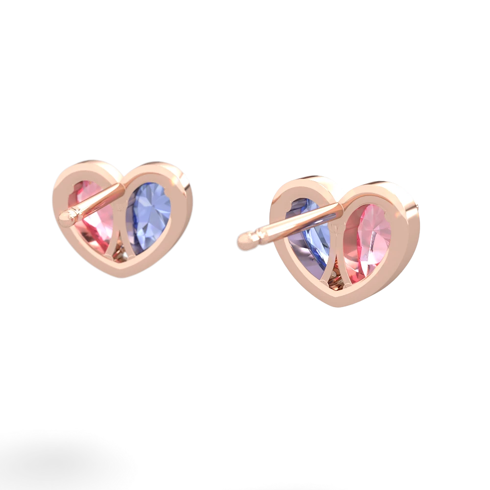 Lab Pink Sapphire 'Our Heart' 14K Rose Gold earrings E5072