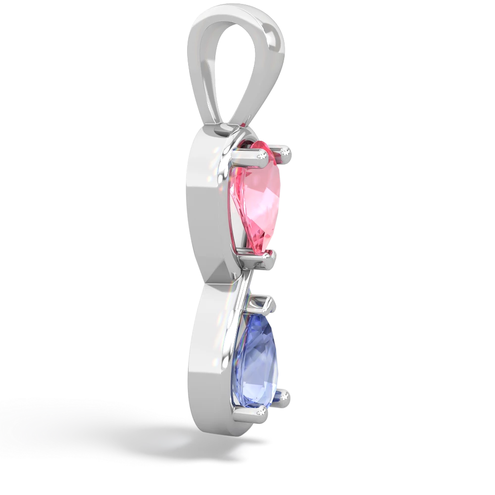 Lab Pink Sapphire Infinity 14K White Gold pendant P5050