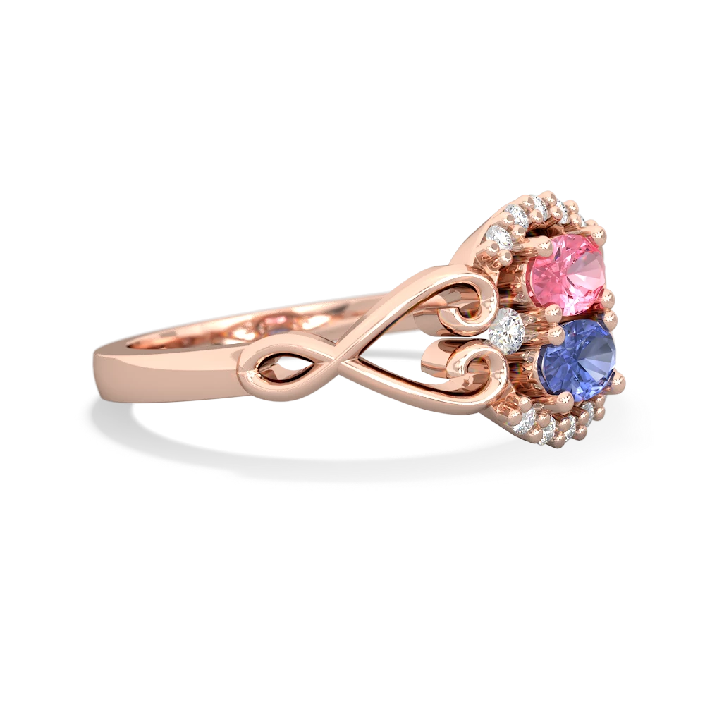 Lab Pink Sapphire Love Nest 14K Rose Gold ring R5860