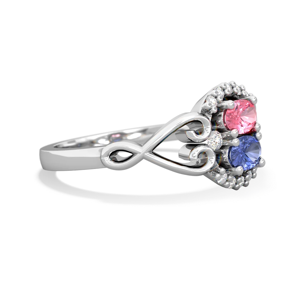 Lab Pink Sapphire Love Nest 14K White Gold ring R5860