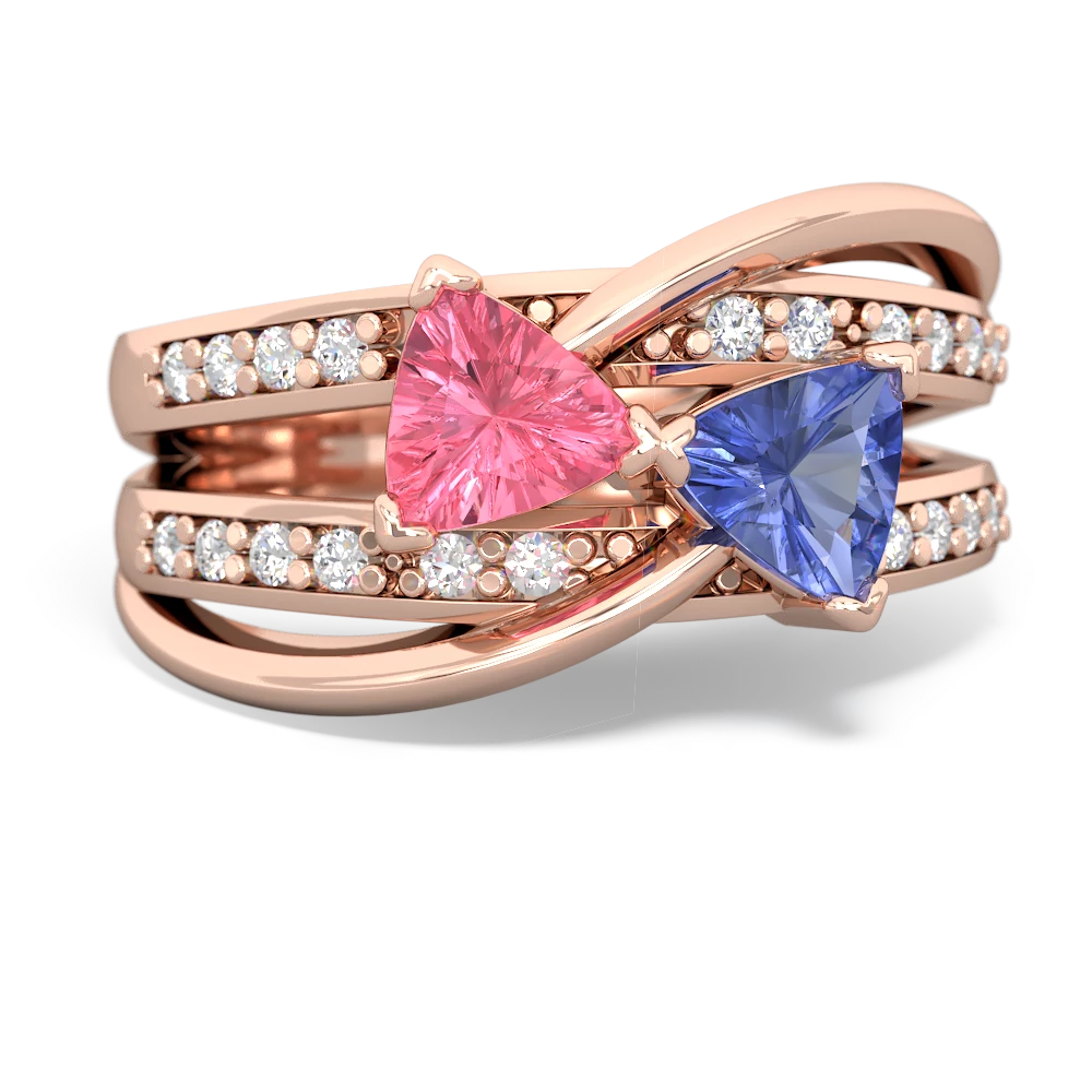 Lab Pink Sapphire Bowtie 14K Rose Gold ring R2360