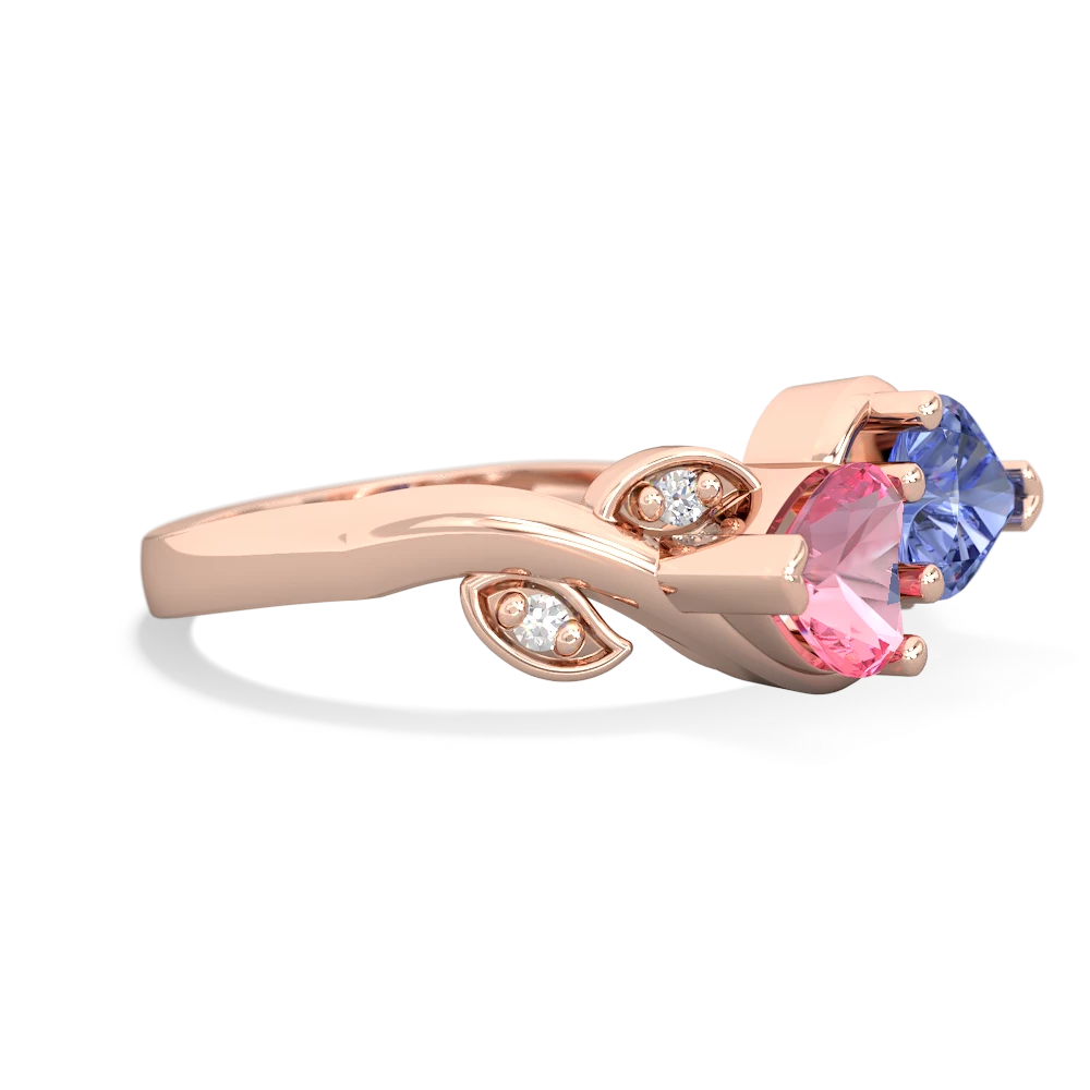 Lab Pink Sapphire Floral Elegance 14K Rose Gold ring R5790