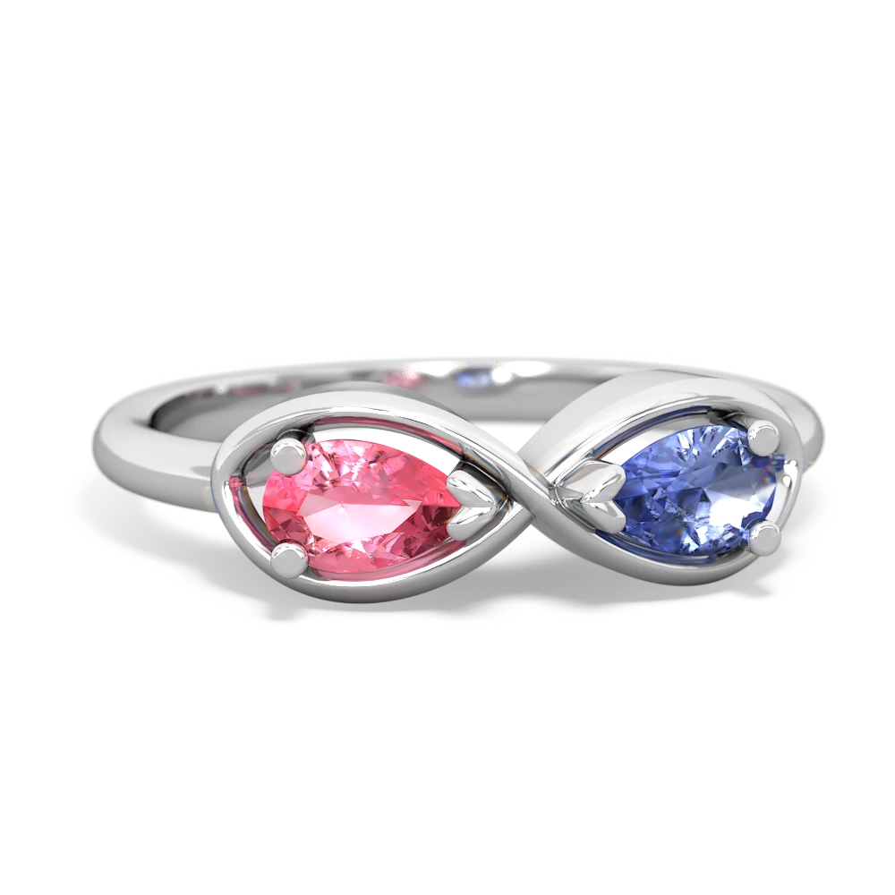 Lab Pink Sapphire Infinity 14K White Gold ring R5050