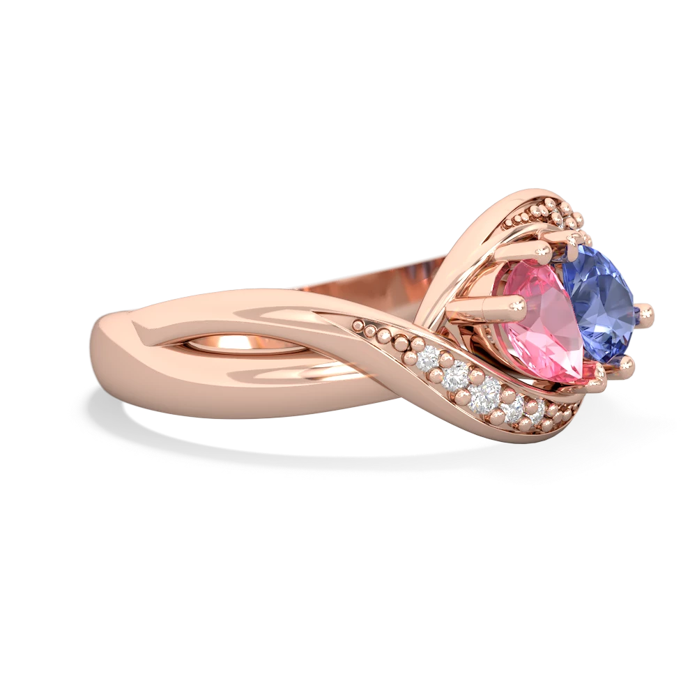 Lab Pink Sapphire Summer Winds 14K Rose Gold ring R5342